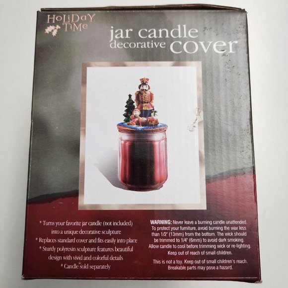 Nutcracker Christmas Jar Candle Decorative Cover  Holiday Time - Picture 5 of 5